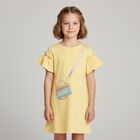Girls Yellow Bag Ruffle Dress, 3, hi-res