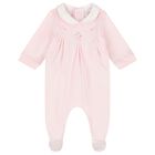 Baby Girls Pink & Ivory Flower Babygrows ( 2-Pack ), 1, hi-res