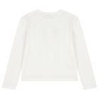 Girls White Embellished Sequin Long Sleeve Top, 3, hi-res