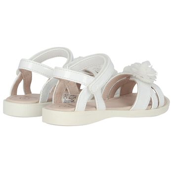 Girls White Flower Sandals