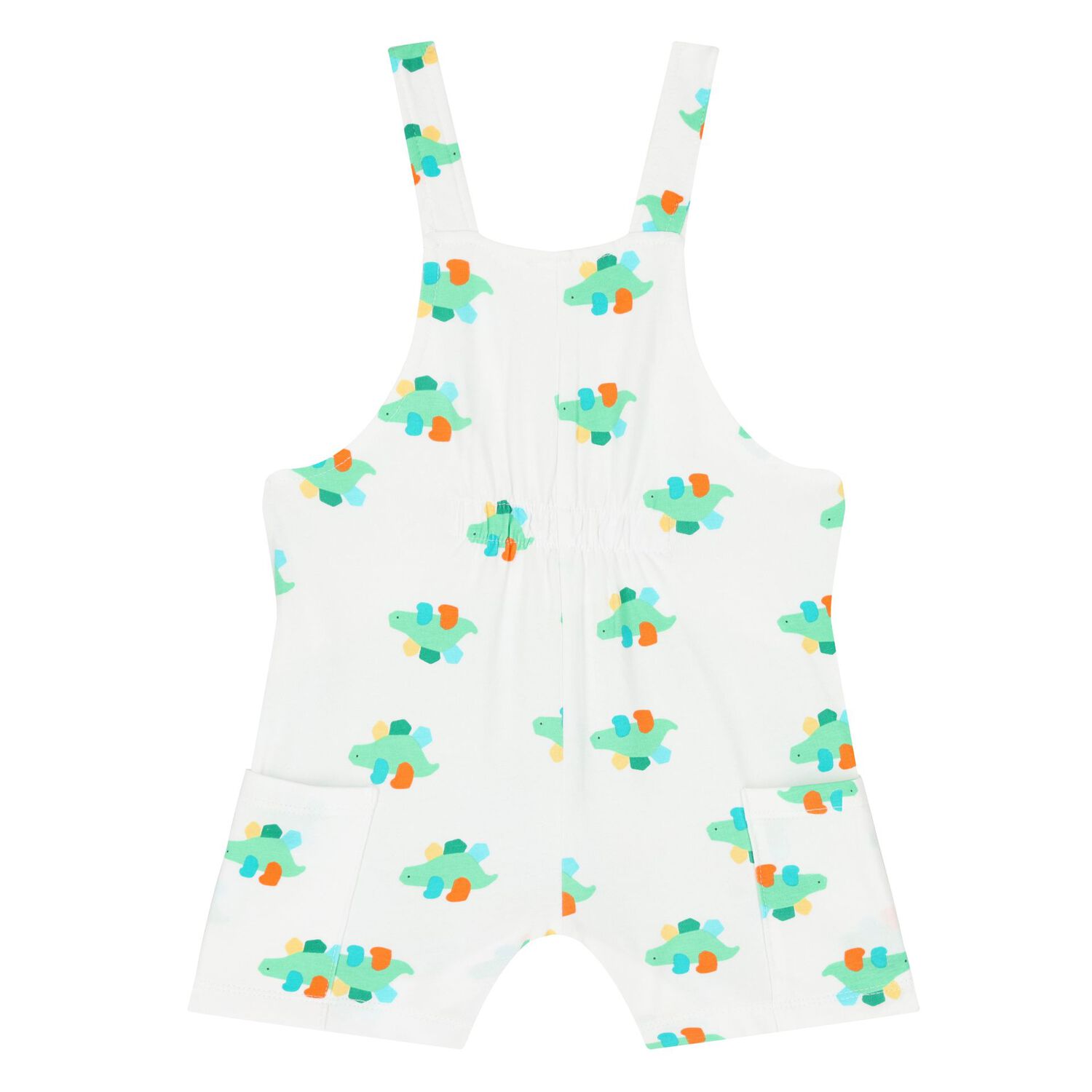 Baby Boys Ivory & Green Dungaree & Hat Set, 2, hi-res