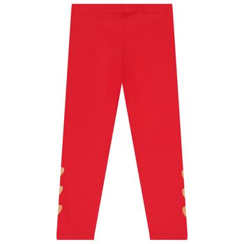 Girls Red Heart Leggings