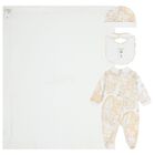 White & Beige Geo Map Babygrow Gift Set , 1, hi-res