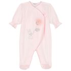 Girls Pink Cotton Babygrow, 2, hi-res