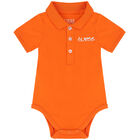 Baby Boys Orange & Navy Blue Bodysuit Set, 1, hi-res