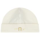 Baby Girls Ivory & Gold Logo Babygrow Gift Set, 1, hi-res