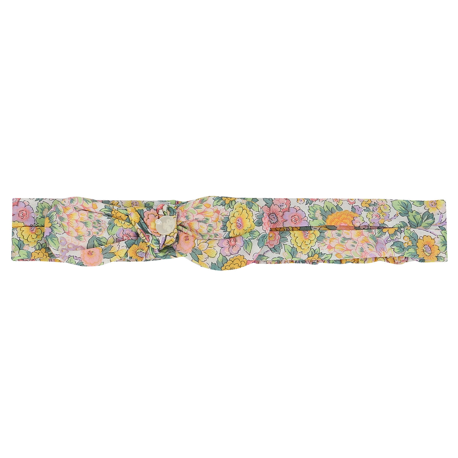 Baby Girls Yellow Floral Liberty Headband, 1, hi-res