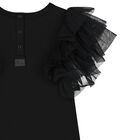 Girls Black Tulle Dress, 5, hi-res