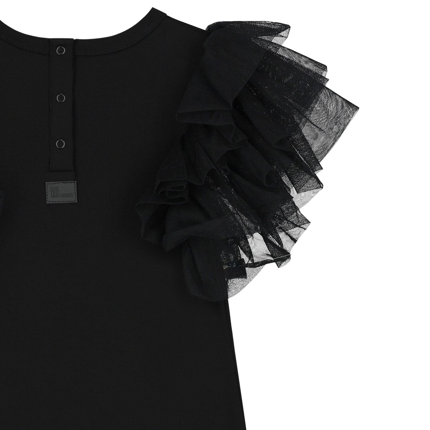 Girls Black Tulle Dress, 5, hi-res image number null