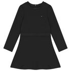 Girls Navy Blue Logo Dress, 1, hi-res