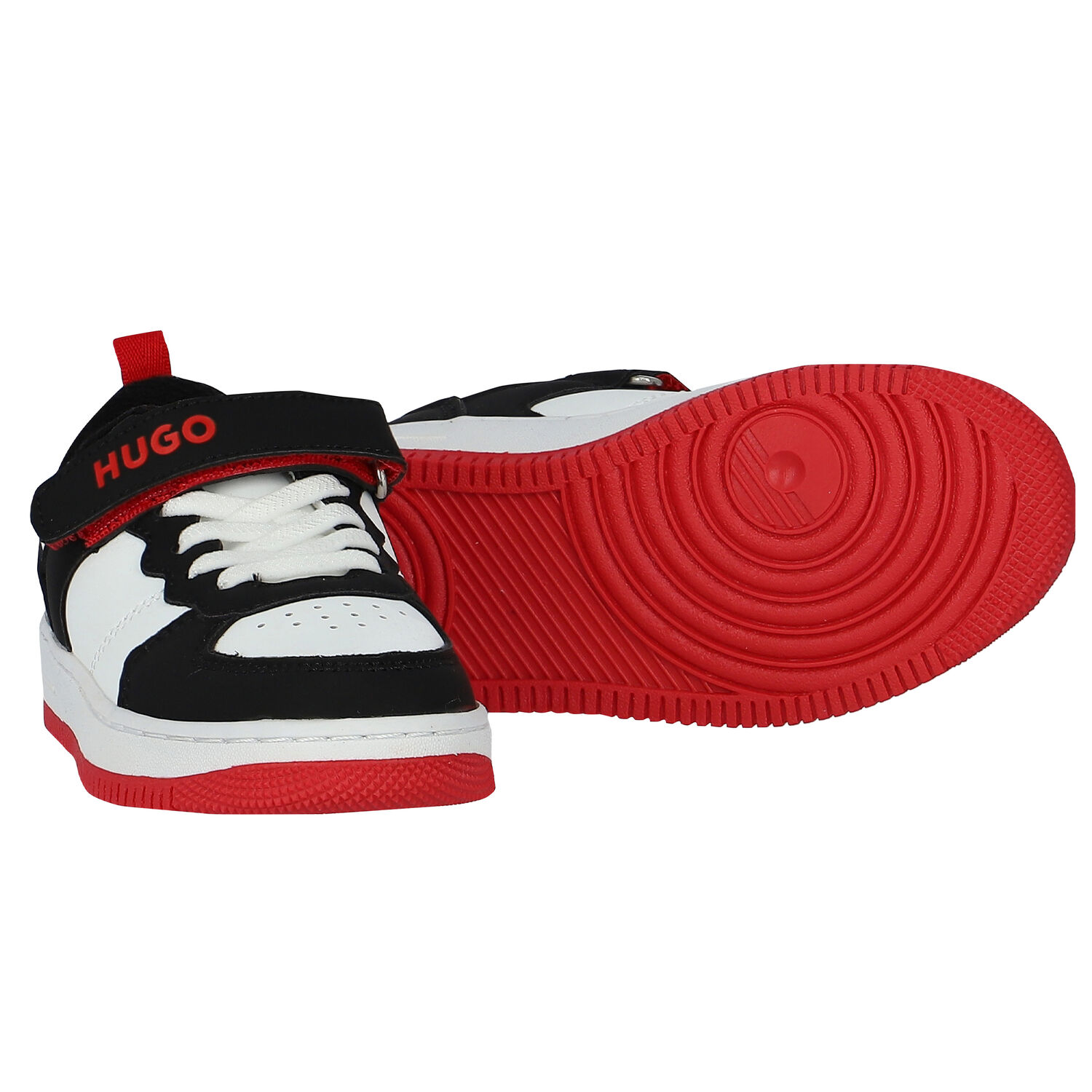 Boys Black & White Logo Trainers, 1, hi-res image number null