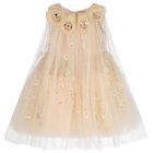 Girls Pink 3D Flower Tulle Dress, 1, hi-res