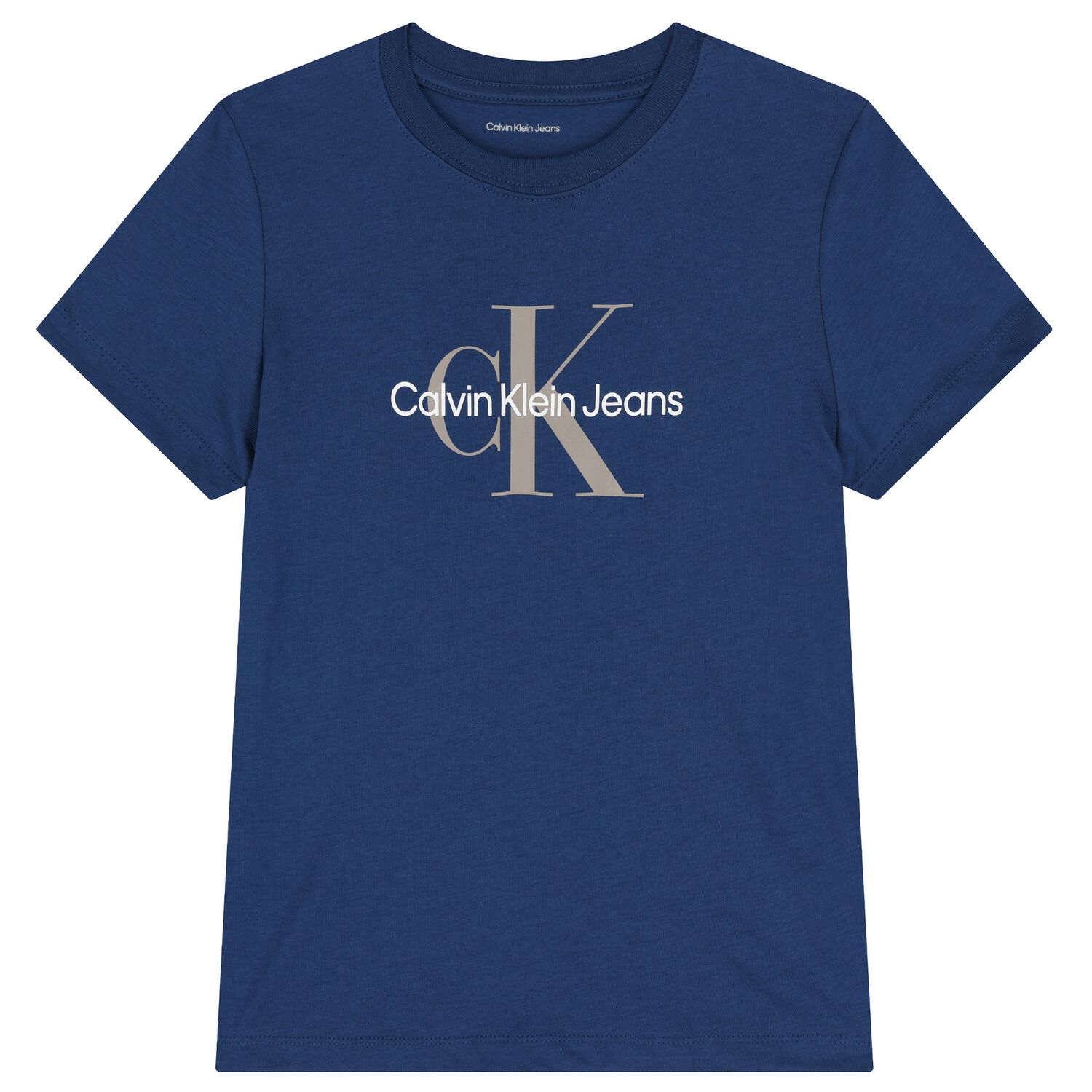 تي شيرت أزرق داكن بشعار للأولاد, 5, hi-res