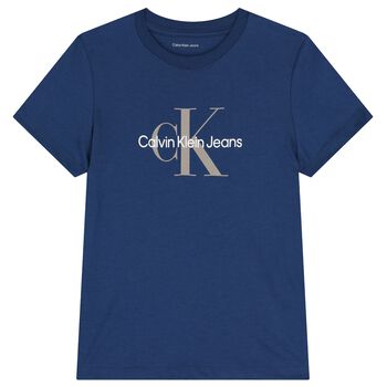 Boys Navy Blue Logo T-Shirt