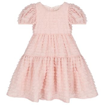 Girks Pink Ruffled Tiered Dress