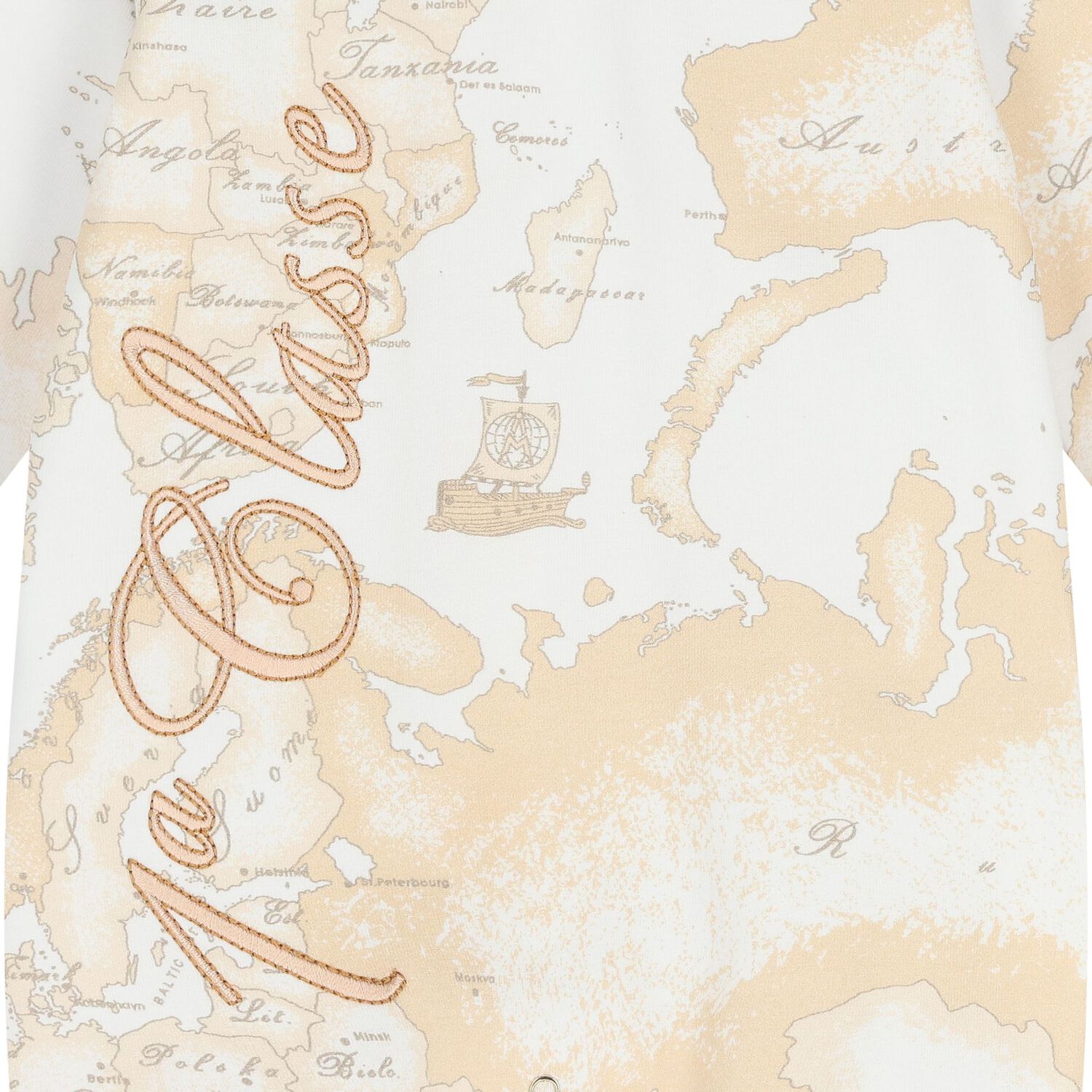 White & Beige Geo Map Babygrow Gift Set , 1, hi-res