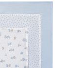 Baby Boys White & Blue Muslin Swaddles (3-Pack), 2, hi-res