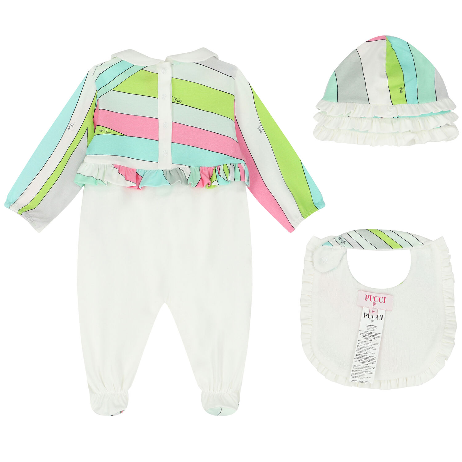 Baby Girls Multi-Coloured Iride Babygrow Set, 2, hi-res