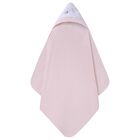 Baby Girls Pink Bow Hooded Towel, 2, hi-res