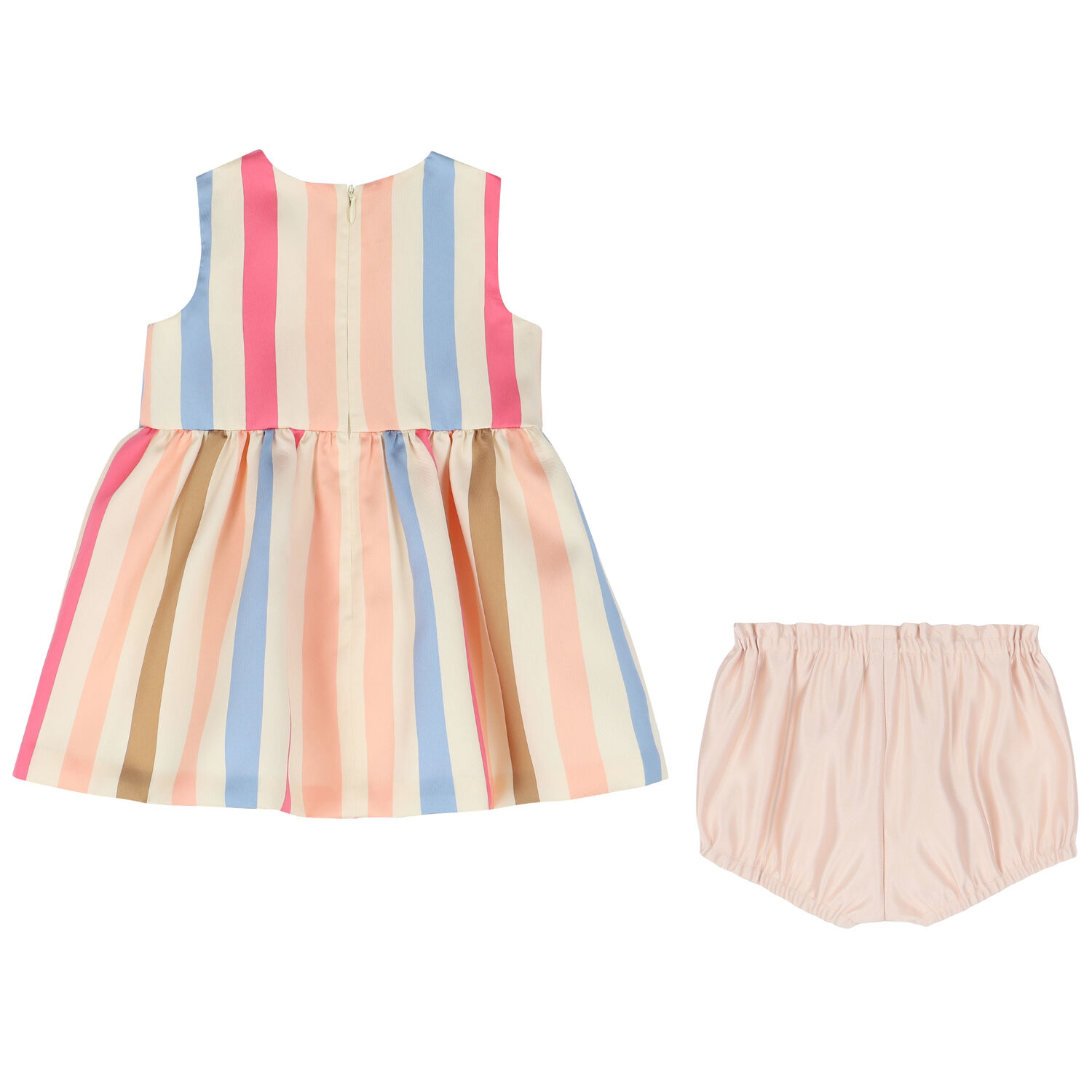 Baby Girls Multi-Colored Striped Dress Set, 1, hi-res image number null