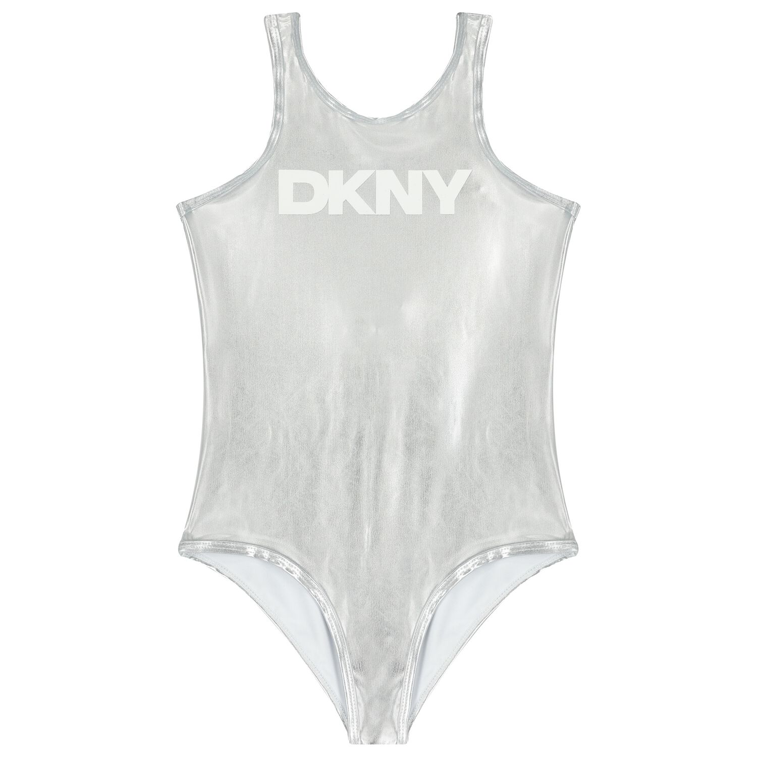 Girls Mini Me Silver Logo Swimsuit, 1, hi-res