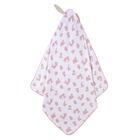 Baby Girls White & Pink Puppy Hooded Towel, 2, hi-res