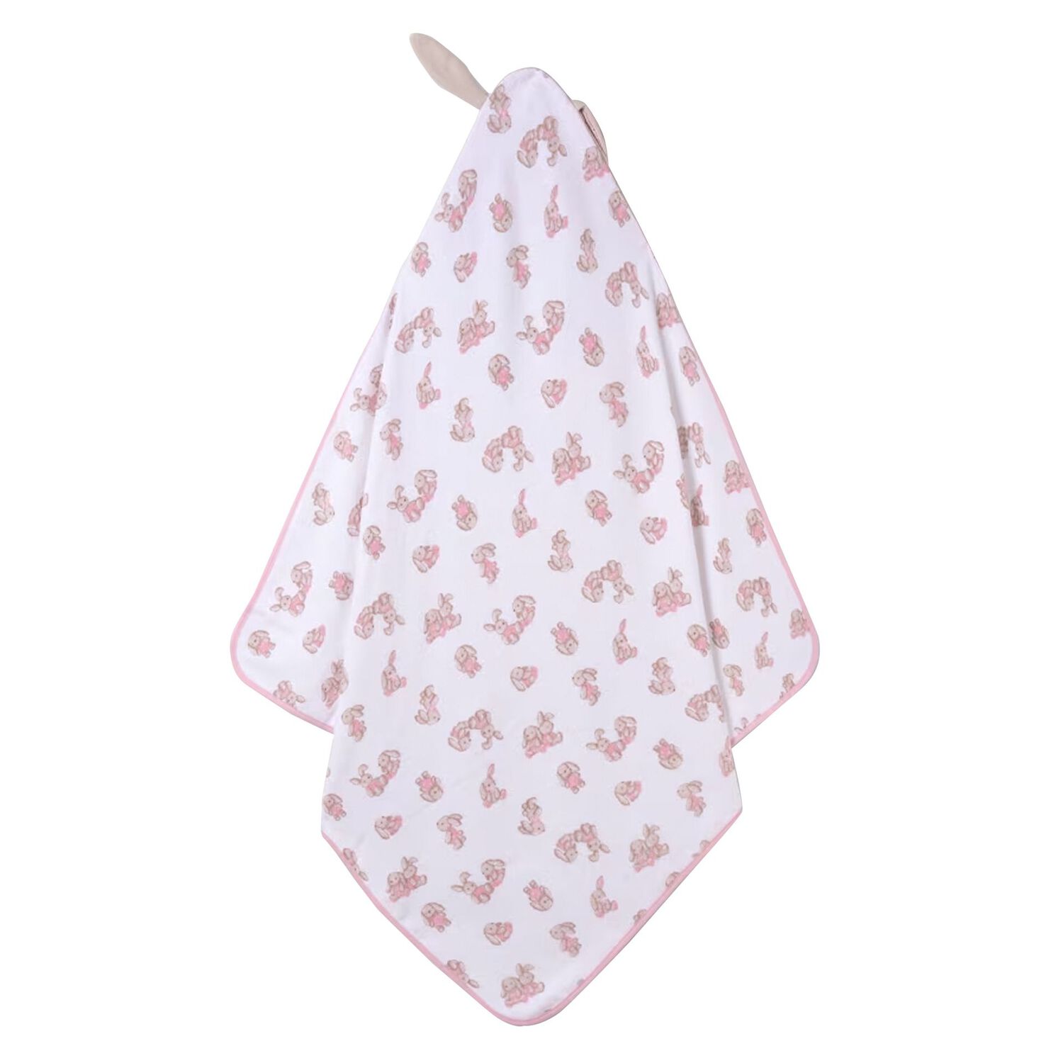 Baby Girls White & Pink Puppy Hooded Towel, 2, hi-res image number null