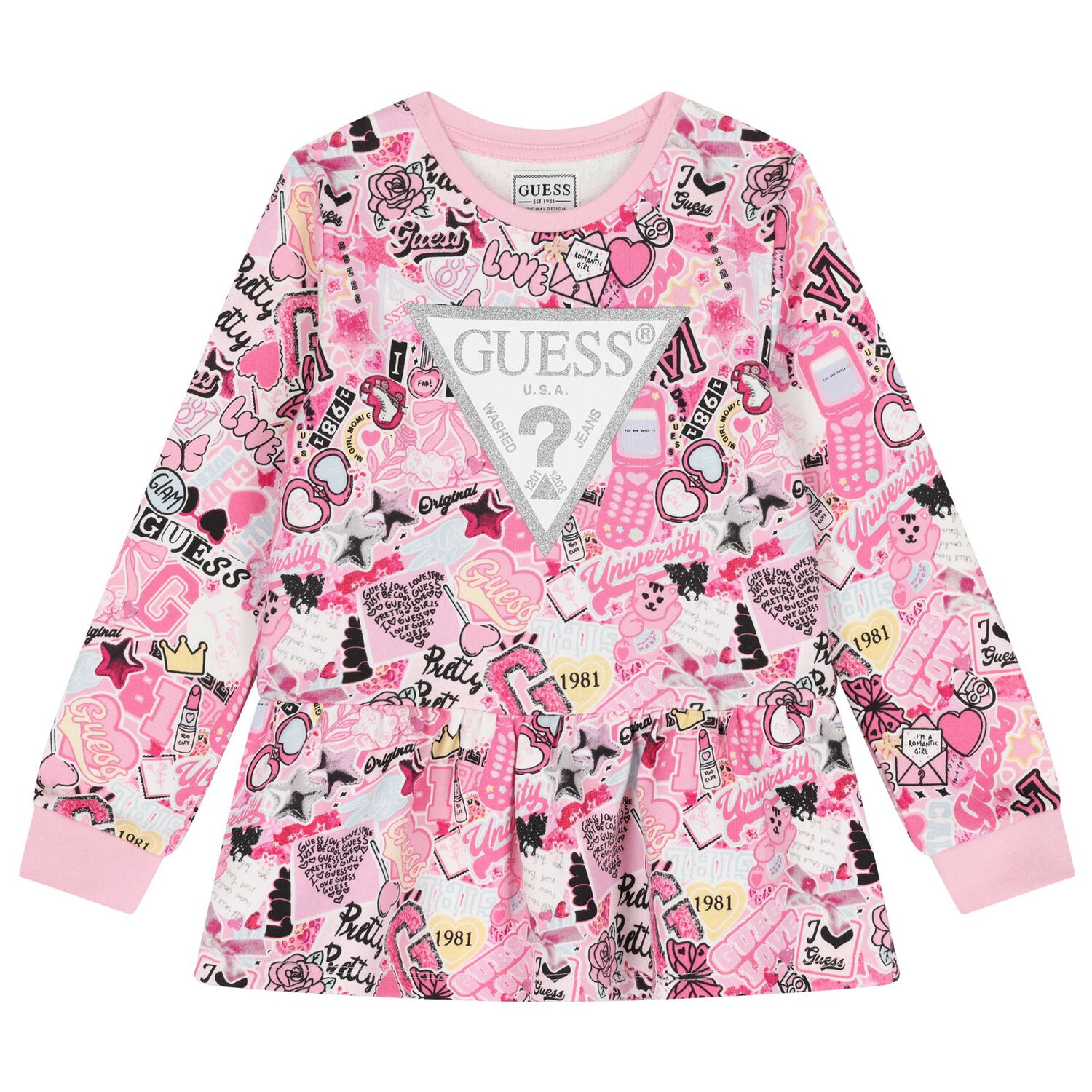 Girls Pink Logo Leggings Set, 1, hi-res image number null