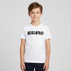 Boys White Logo Top, 2, hi-res