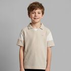 Boys Beige Logo Polo Shirt, 1, hi-res