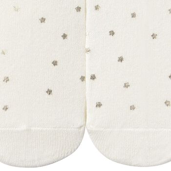 Younger Girls Ivory Stars Tights
