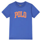 تيشيرت بالشعار باللون الأزرق للأولاد, 1, hi-res