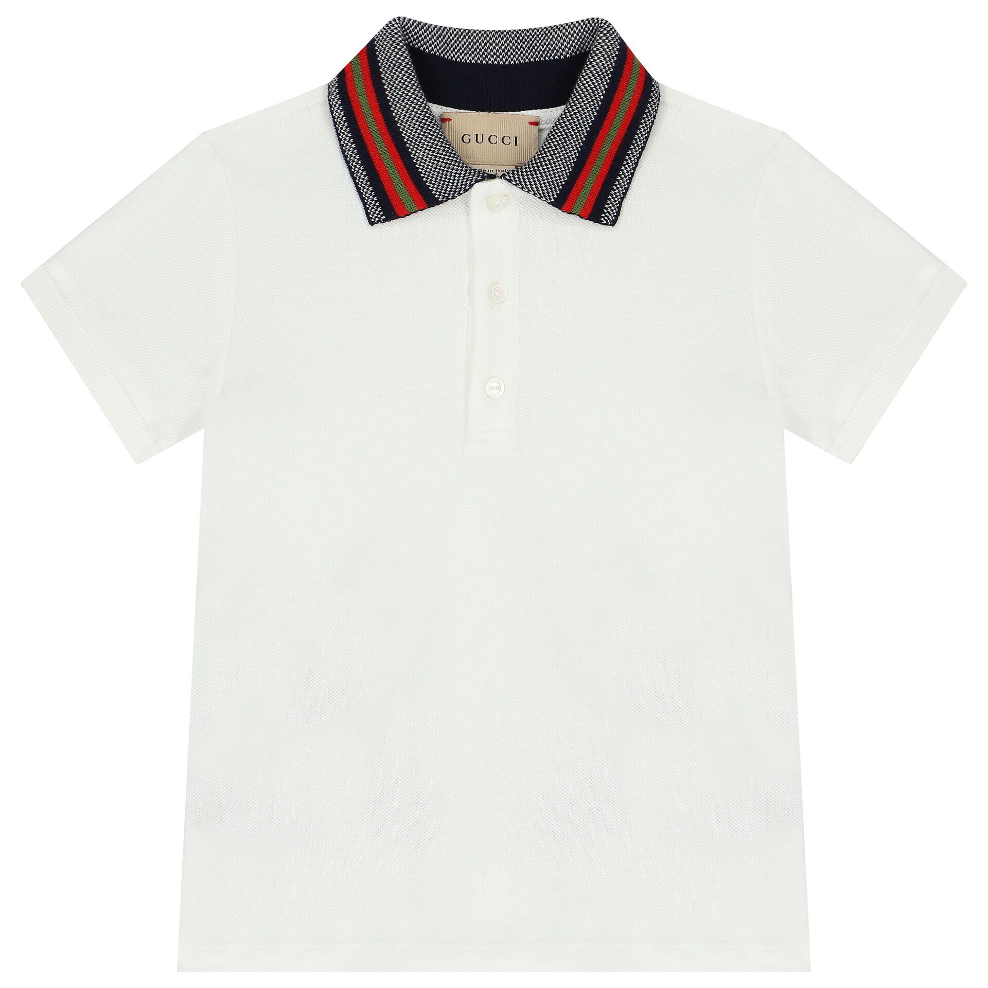 Gucci Boys White Polo Shirt Junior Couture QA