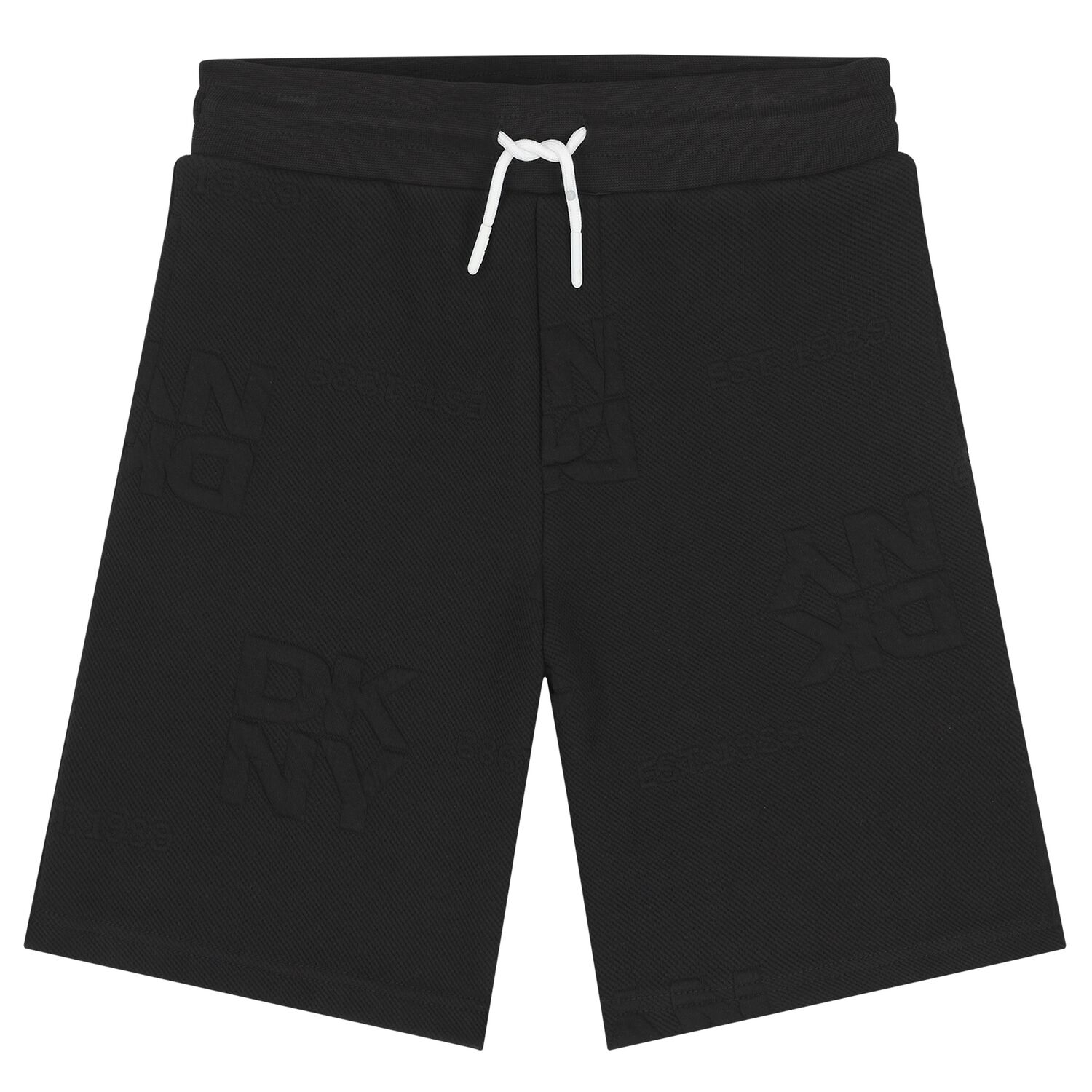 Boys Black Logo Shorts, 1, hi-res