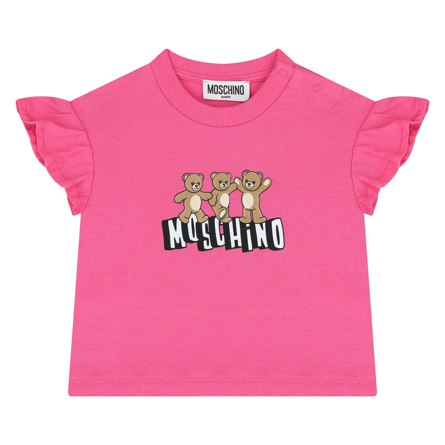 Younger Girls Pink & White Teddy Bear Logo Skirt Set, 2, hi-res