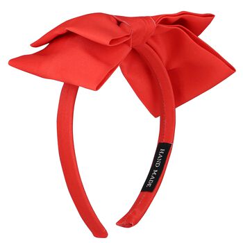 Girls Red Bow Headband
