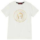 بيجاما بالشعار باللون الأبيض والكحلي للأولاد, 1, hi-res