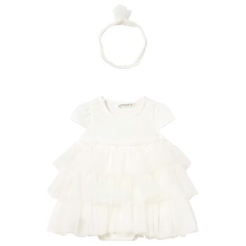 Baby Girls Ivory Tulle Dress Set