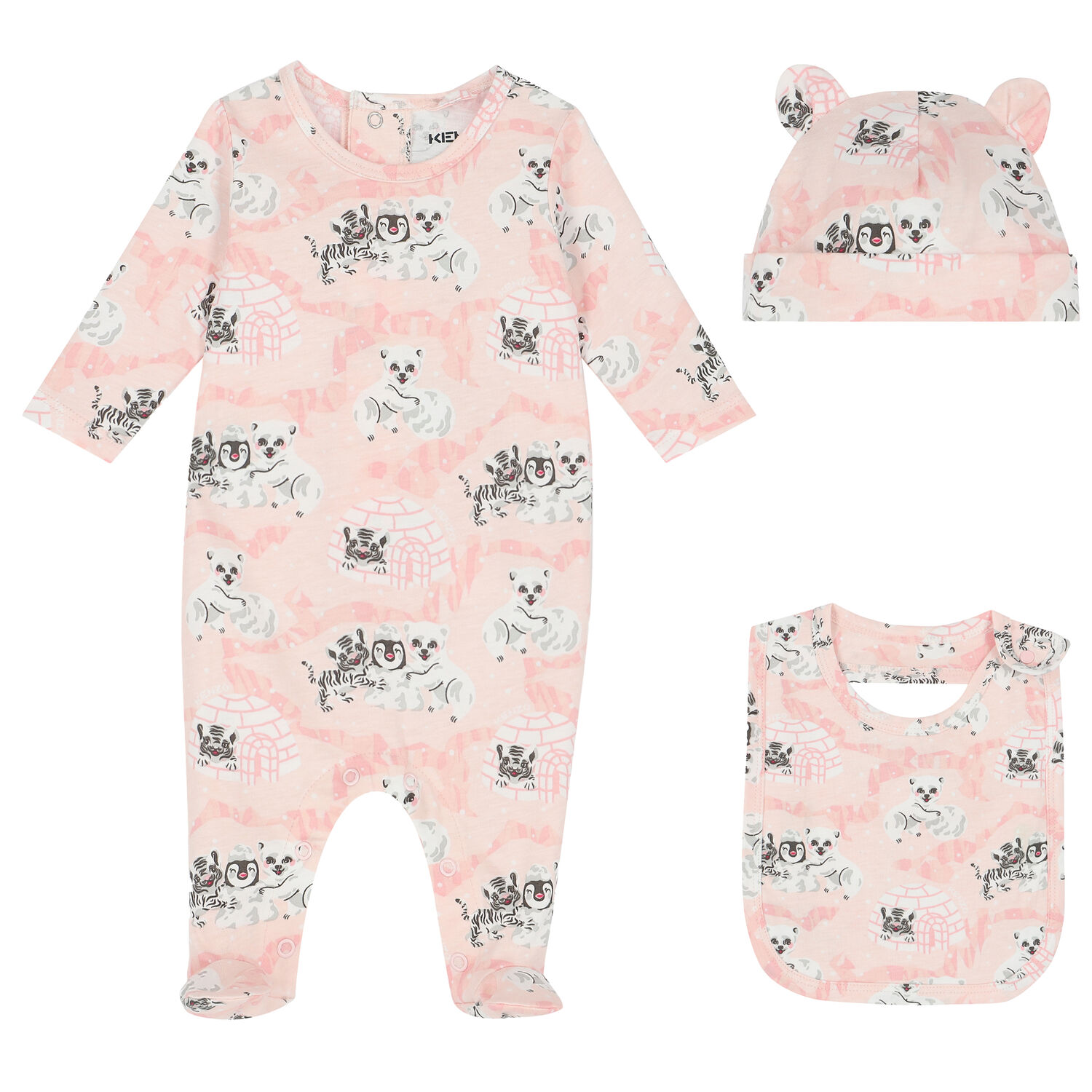 Baby Girls Pink Logo Babygrow Set, 1, hi-res