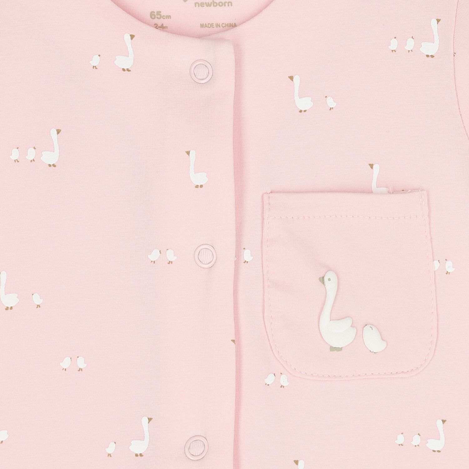 Baby Girls Pink Swan Romper Set, 3, hi-res