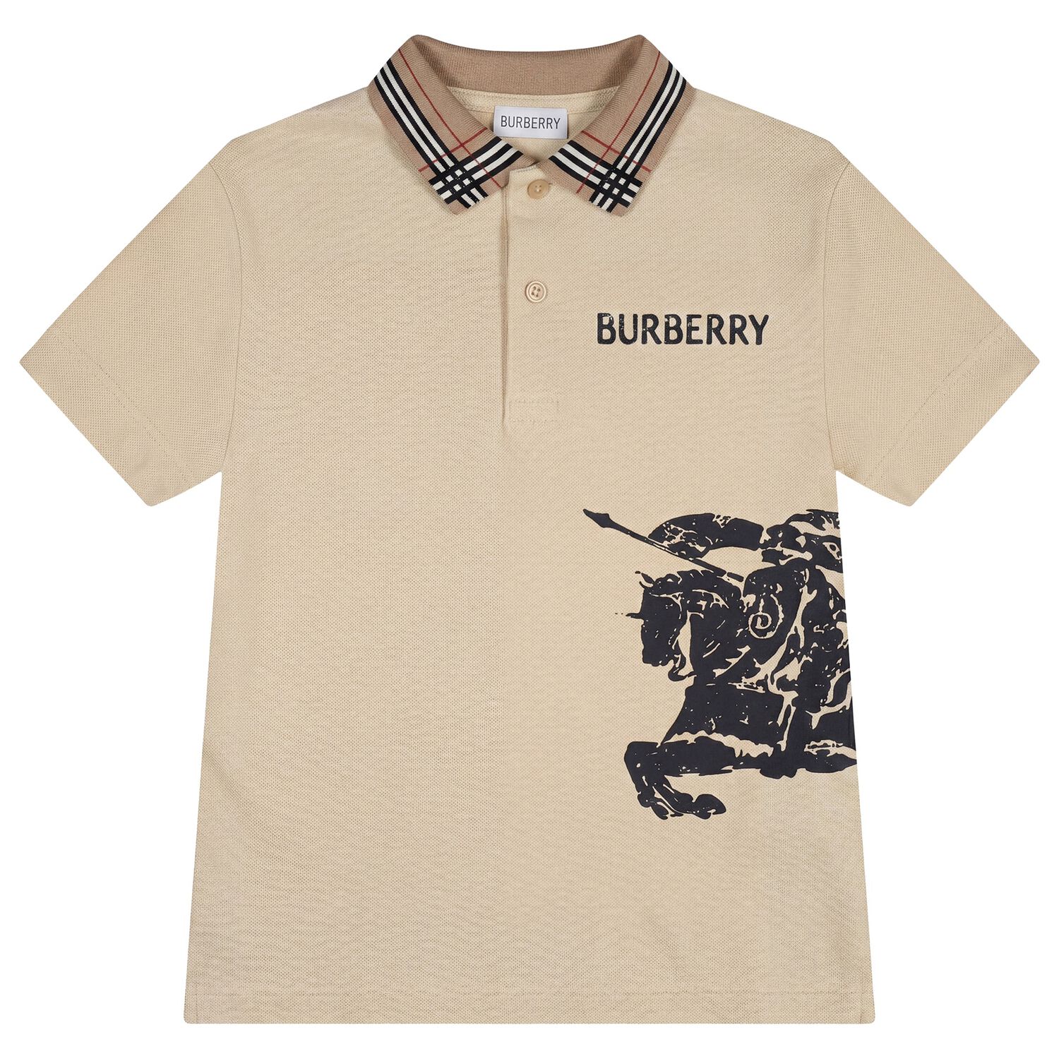 Boys Beige EKD Logo Polo Shirt, 1, hi-res