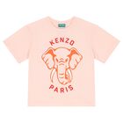 Girls Pink Elephant Logo T-Shirt, 1, hi-res