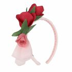 Girls Red & Pink Flower Headband, 1, hi-res