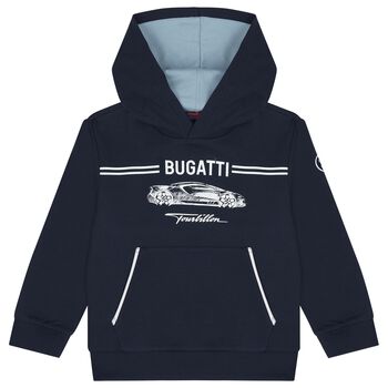 Boys Navy Blue Logo Hooded Top
