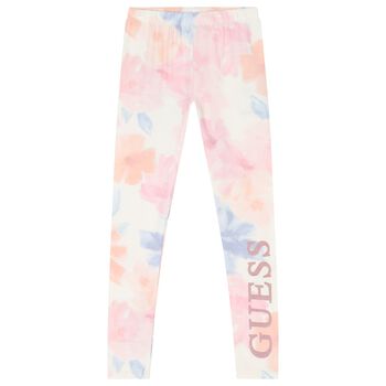 Girls Pink Logo Leggings