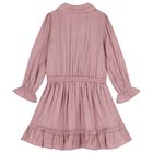Girls Pink Satin Dress, 1, hi-res