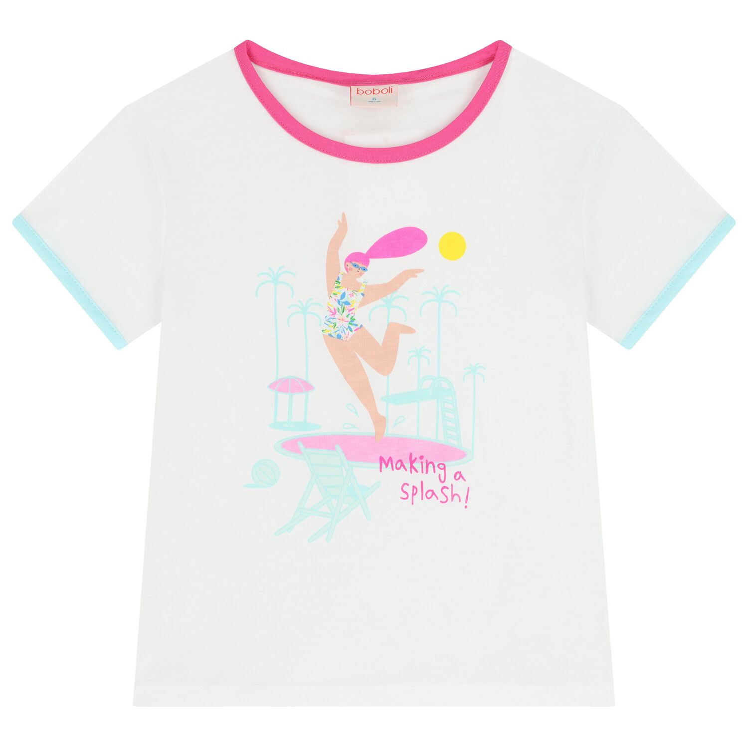 Girls White Dancing Lady T-Shirt, 1, hi-res