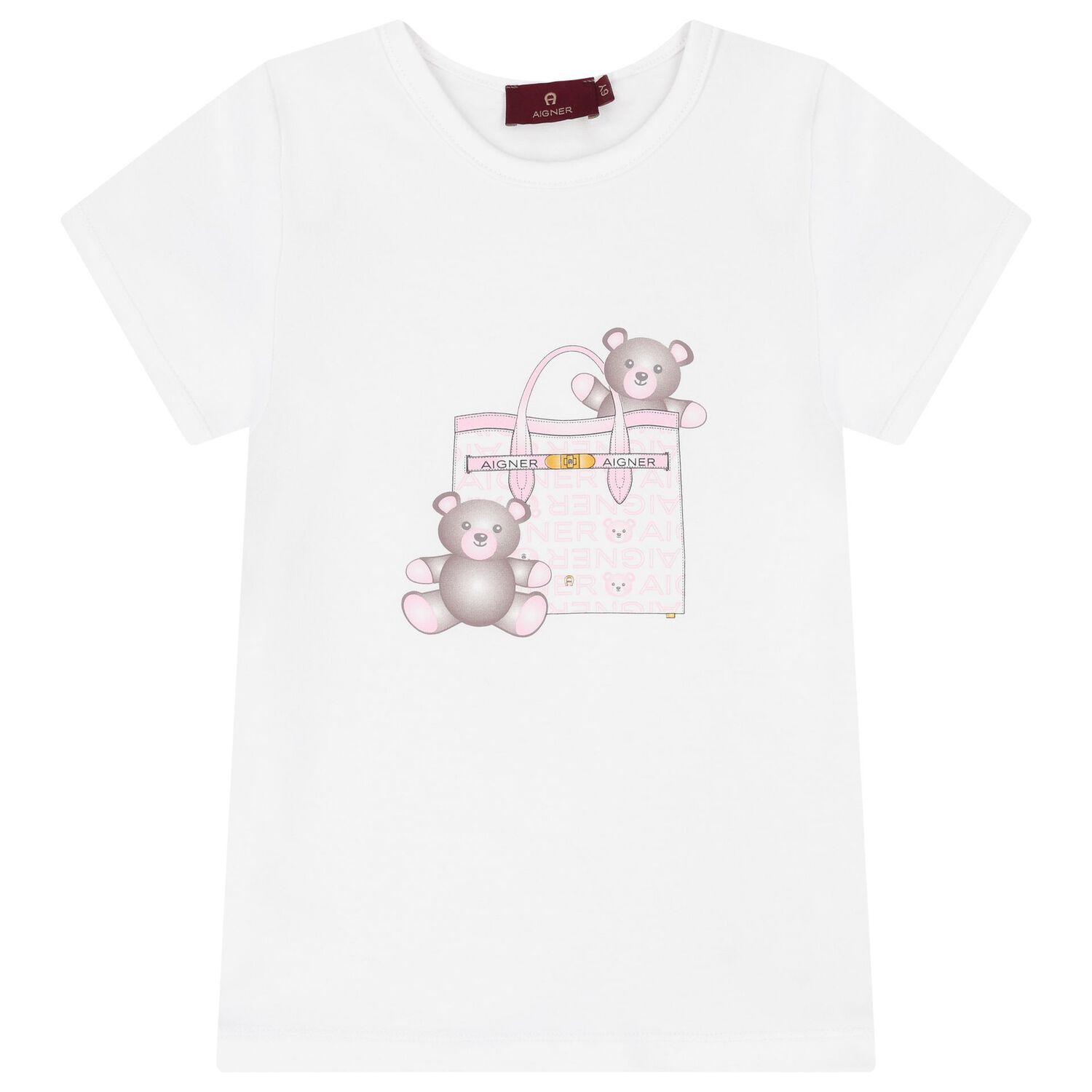 Girls White & Pink Logo Pyjamas, 1, hi-res image number null