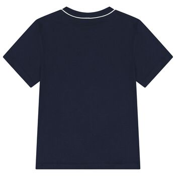 Boys Navy Blue Logo T-Shirt