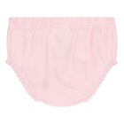 طقم فستان اطفال تول بالشعار باللون الوردي للبنات , 1, hi-res